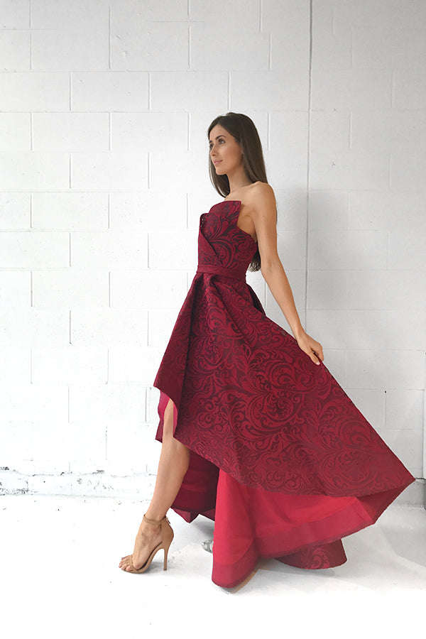 Annette Satin Gown by Tania Olsen - Wine Red - Mothers Only