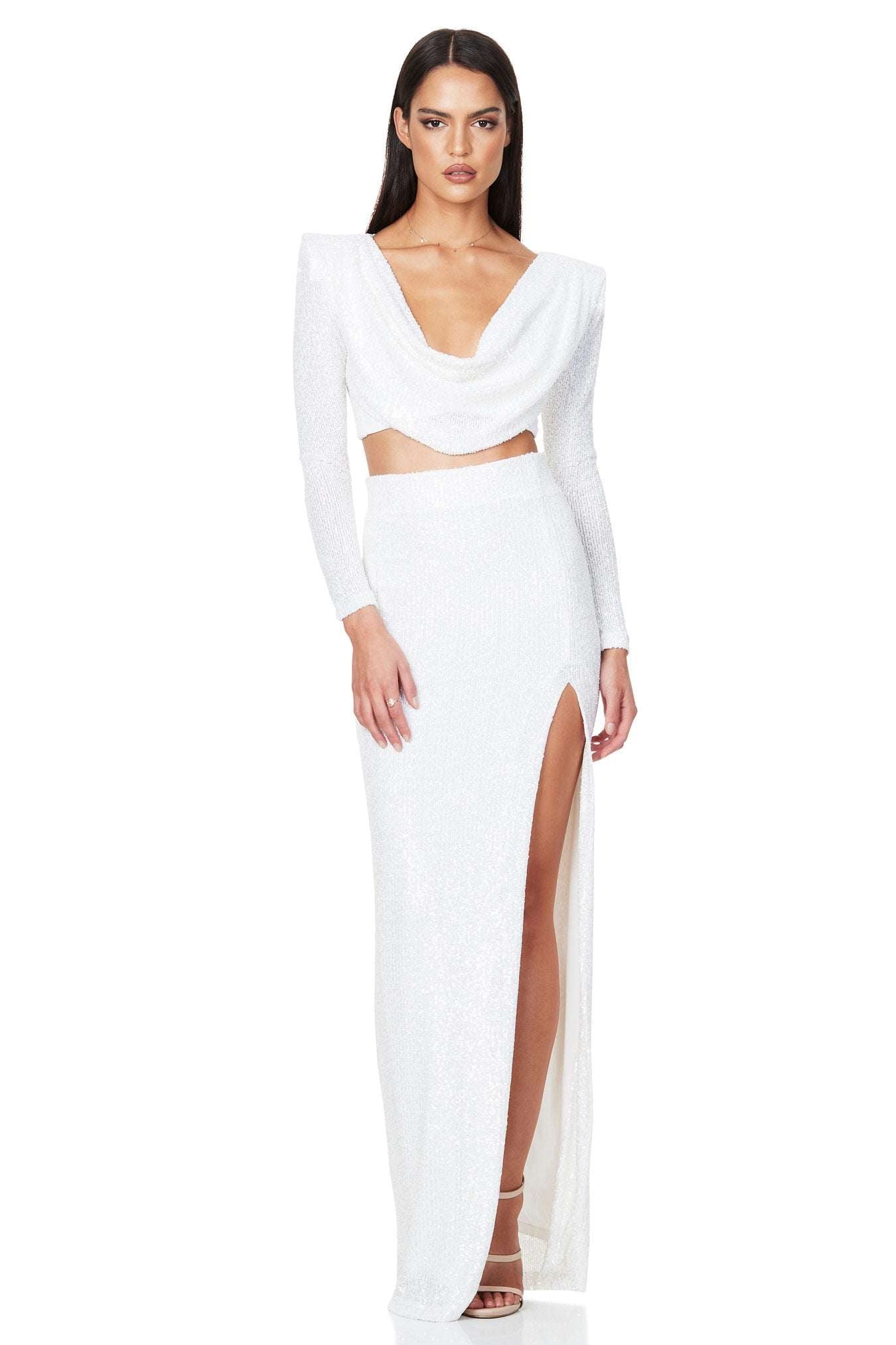 HOUSE OF CB Lulu Drape Corset Dress (Ivory White)- RRP $389