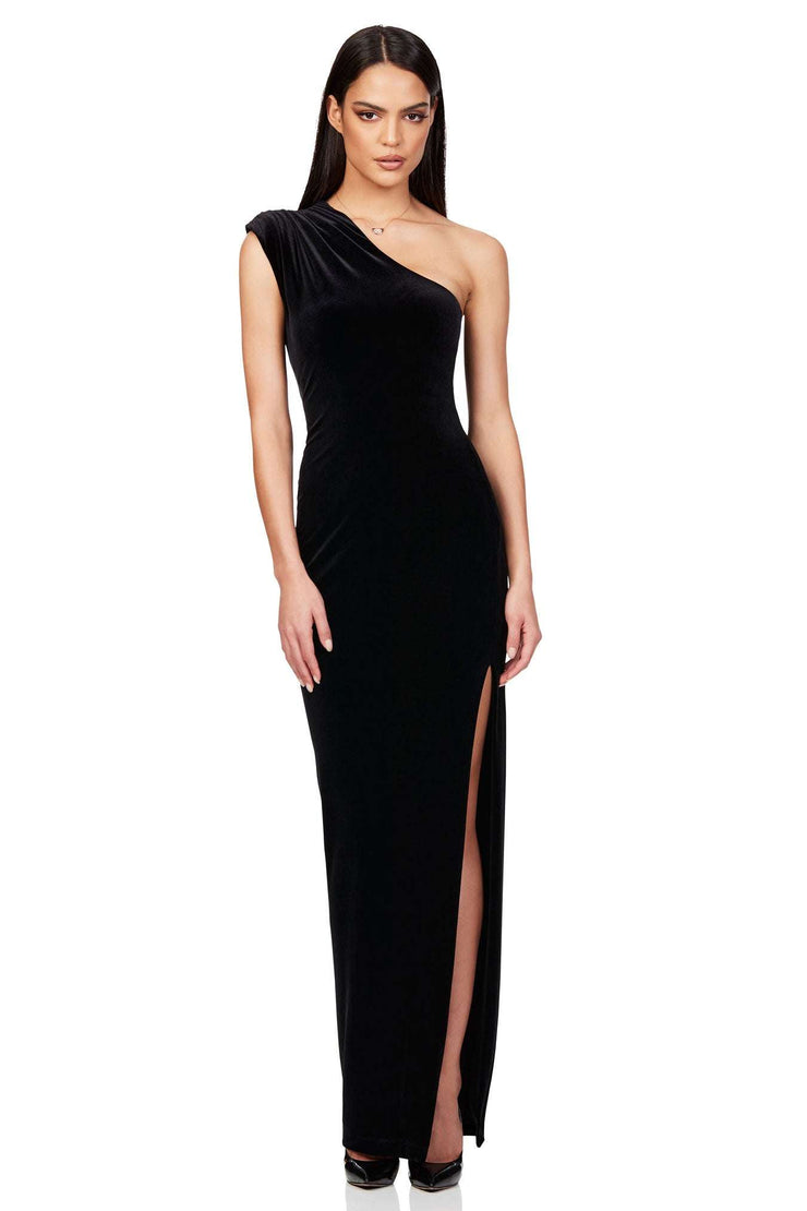 Rent NOOKIE Rumi Gown (Black velvet) - Hire this dress!