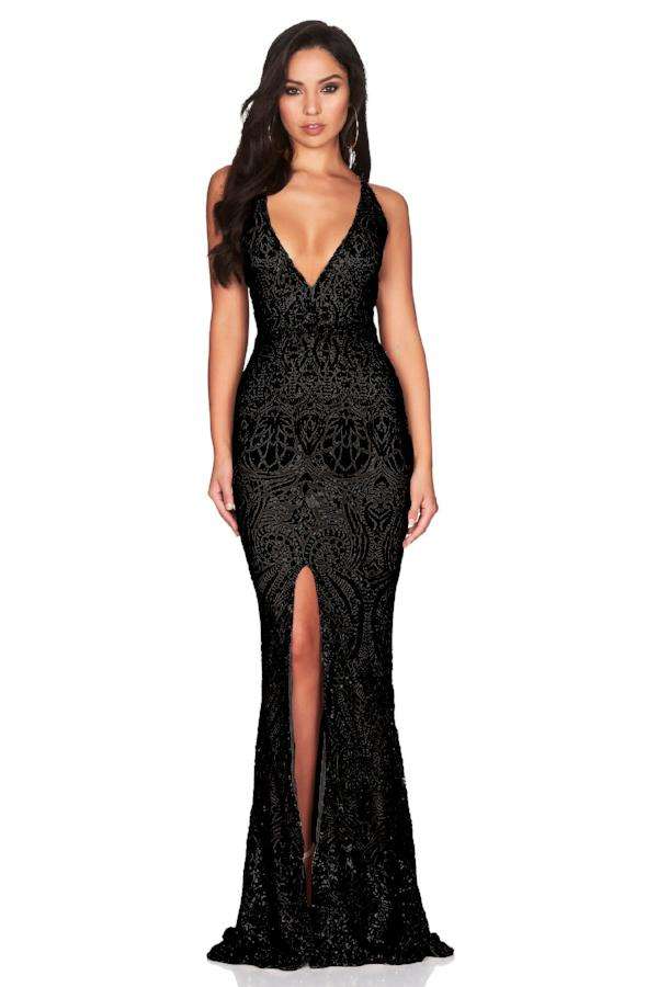 Nookie - Shanina Plunge Gown (Black) | All The Dresses