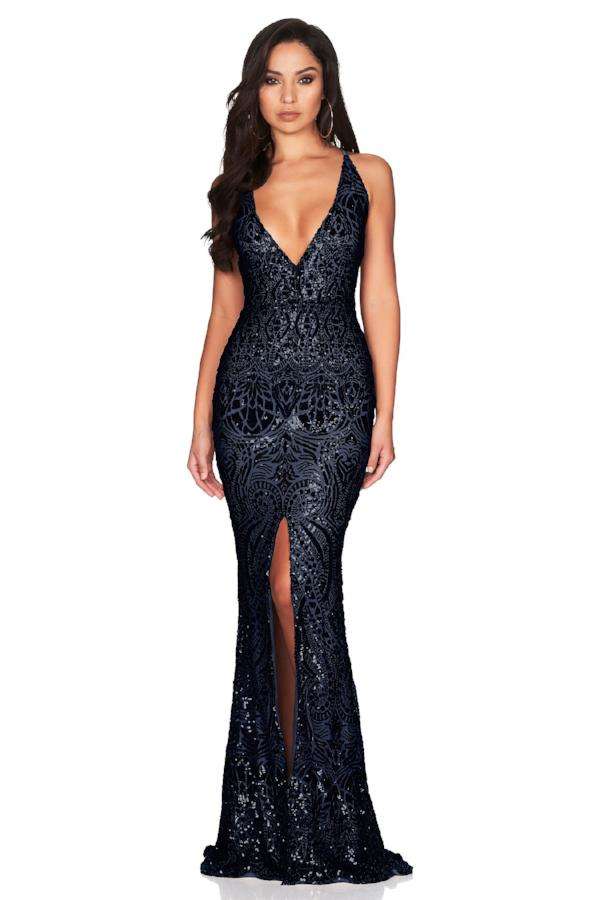Nookie - Shanina Plunge Gown (Navy) | All The Dresses