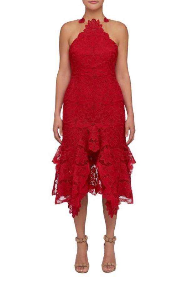 BUY IT THURLEY Waterlily Midi Dress (Red)