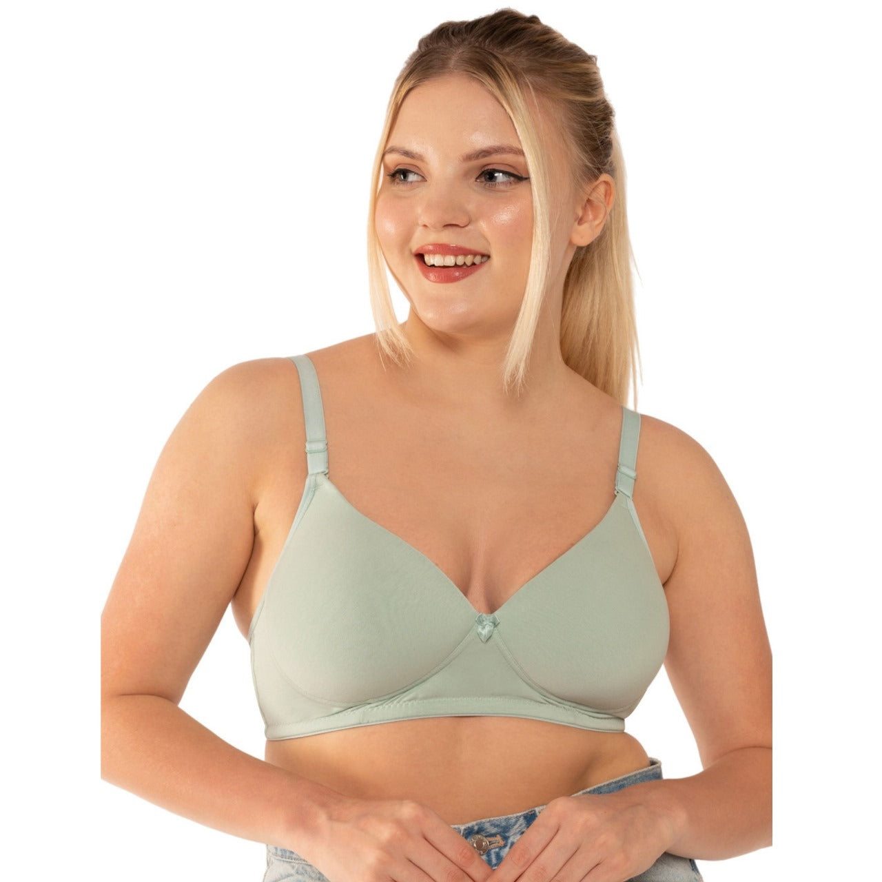 Buy Zivira Womens White Cotton Lycra Blend T-Shirt Bra (34B) Online at Best  Prices in India - JioMart.