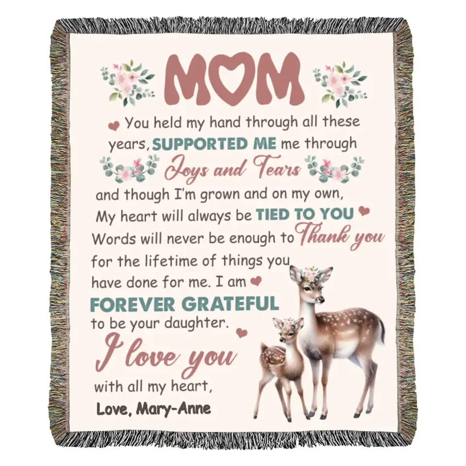 Daughter to Mom | Personalized Signature | Woven Blanket