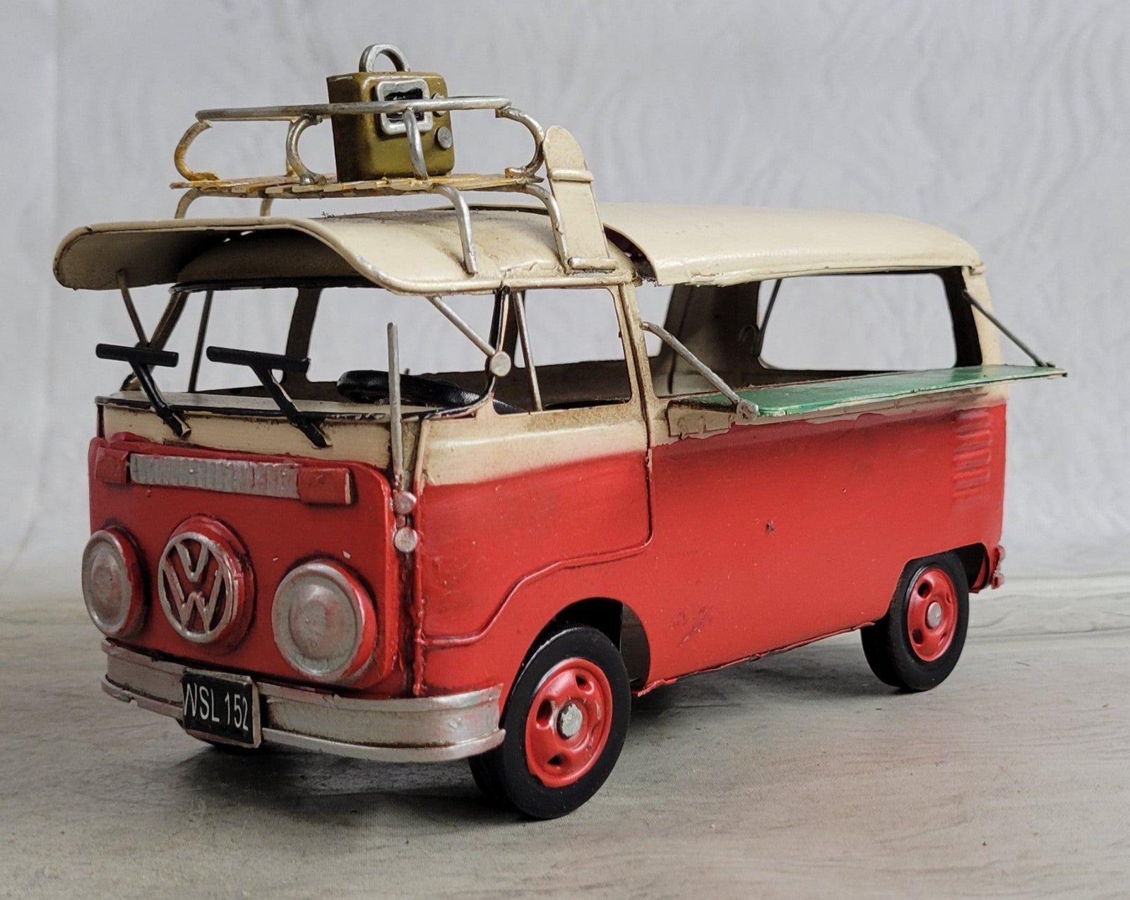 1964 VW Deluxe Microbus Chameleon Blue Tinplate Model by Jayland, Figu