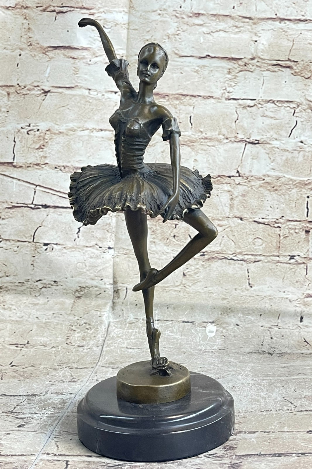 Vintage Abstract Art Mid Century Ballerina Sculpture Brass Dancer Statue  Dancing
