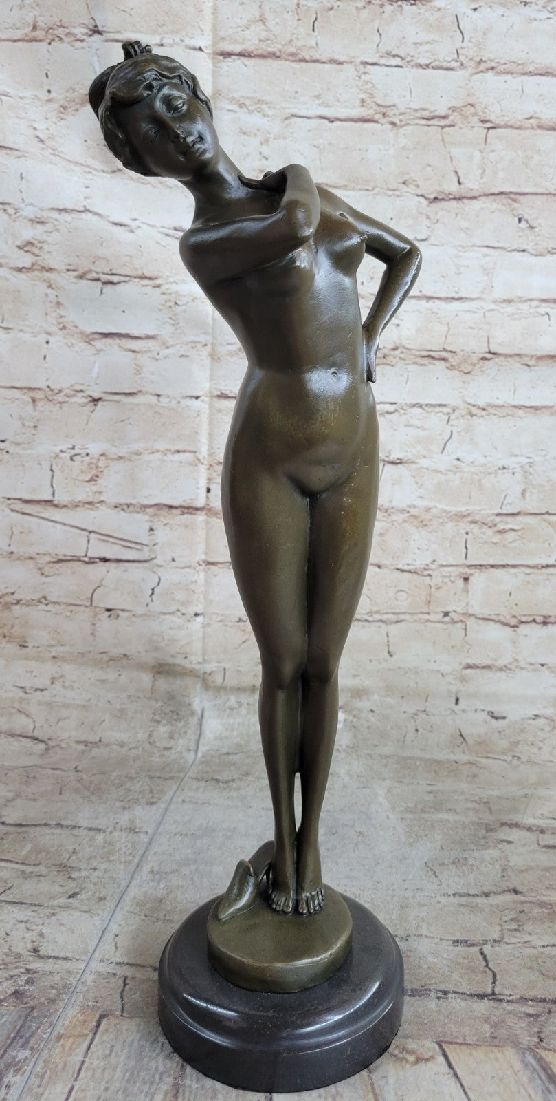 Nude Genuine Solid bronze Sculpture SALE Bird W/ Woman by Jean Patoue