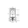Schita set rezervor wc incastrat Alcaplast, Sadromodul, pentru instalari uscate (in gips-carton) + clapeta alb-lucios M1710 + izolare fonica