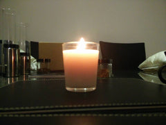lit votive candle