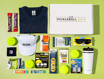 Pickleball Box Items Laid Out
