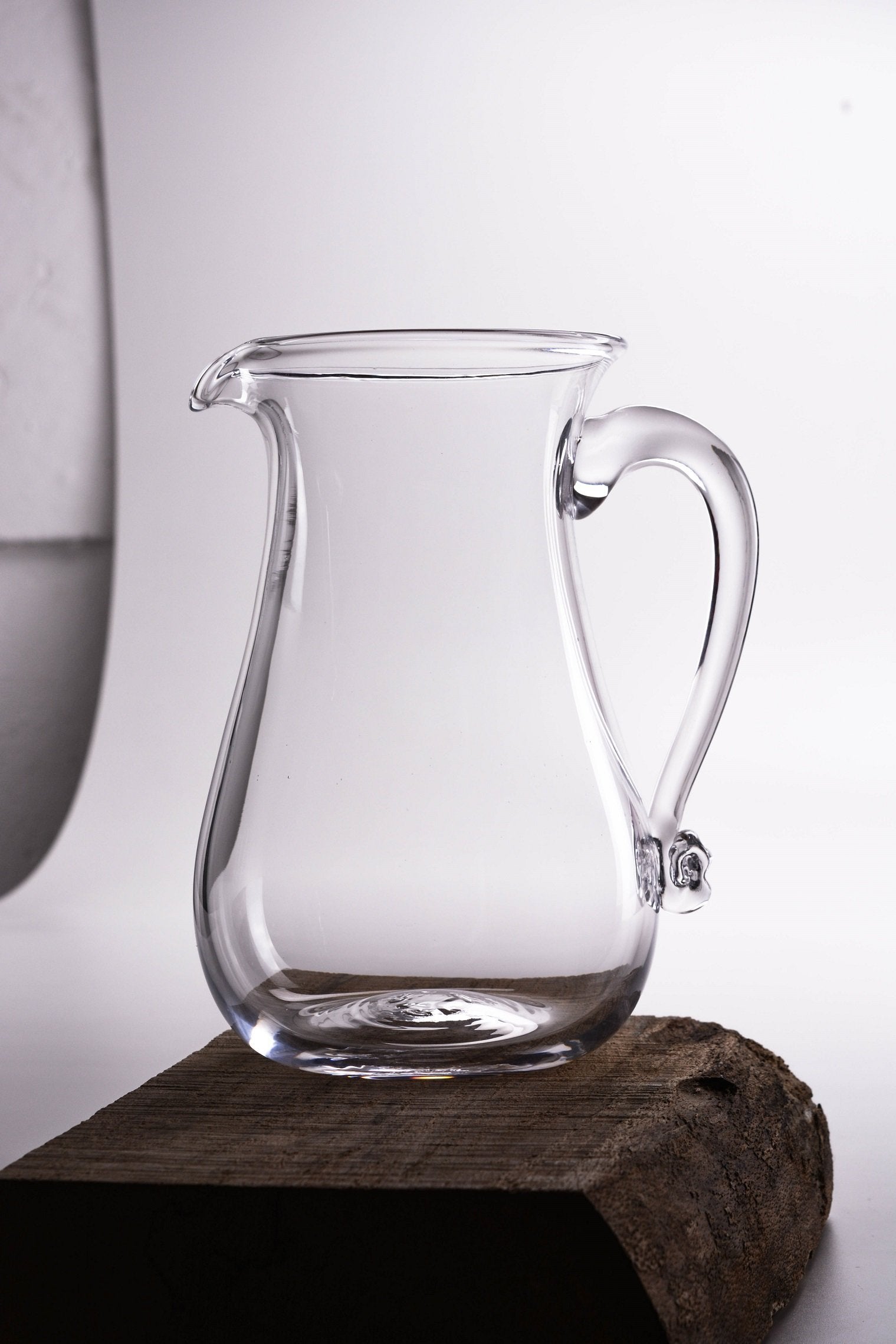 Handmade Clear Glass Round Jug, Jerpoint Glass Studio