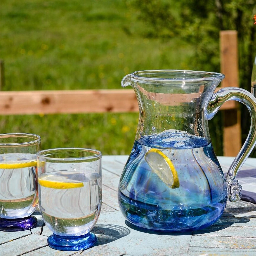 Handmade Clear Glass Round Jug, Jerpoint Glass Studio