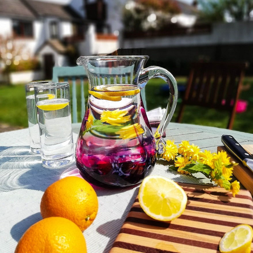 Handmade Clear Glass Round Jug, Jerpoint Glass Studio