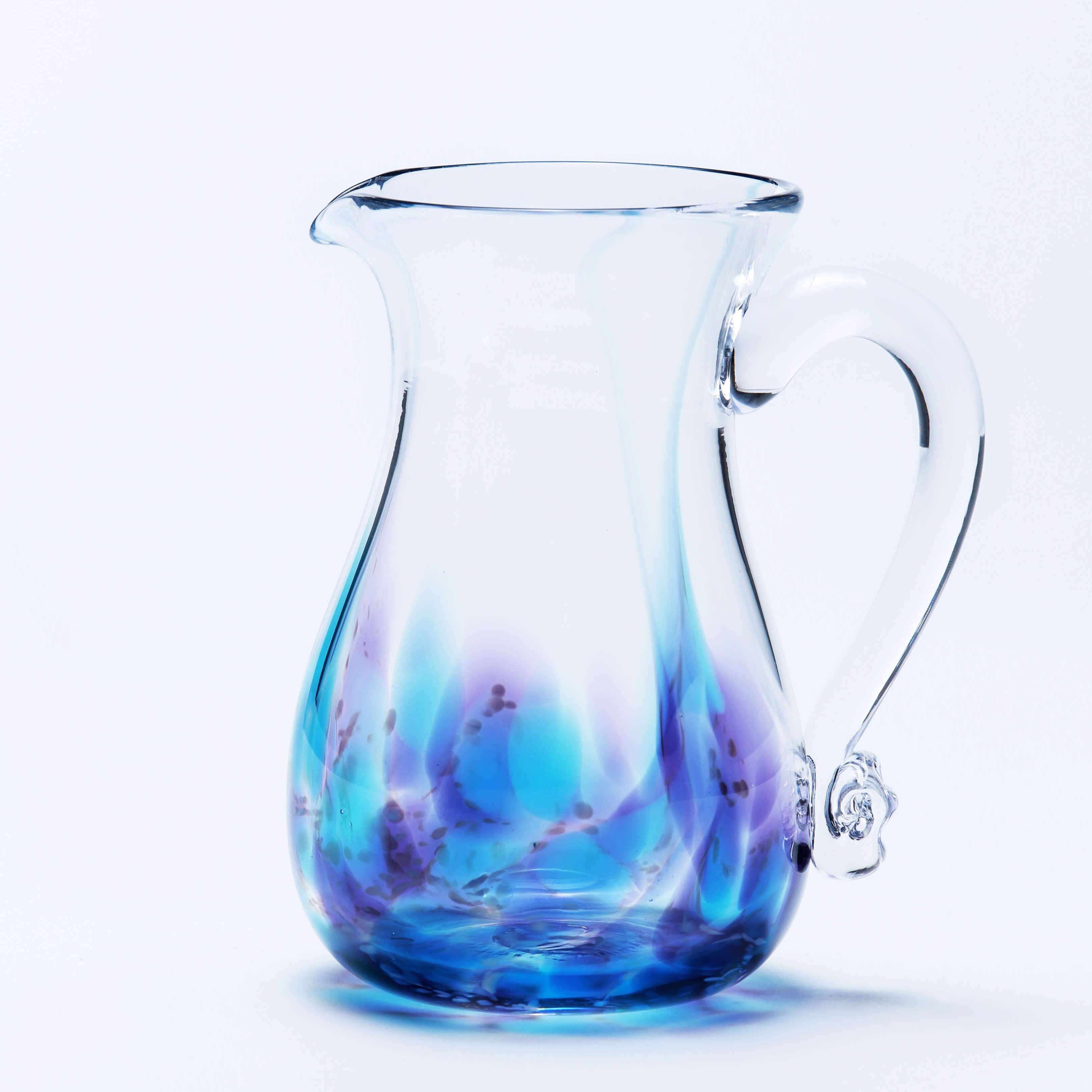 Handmade Clear Glass Round Jug, Jerpoint Glass Studio