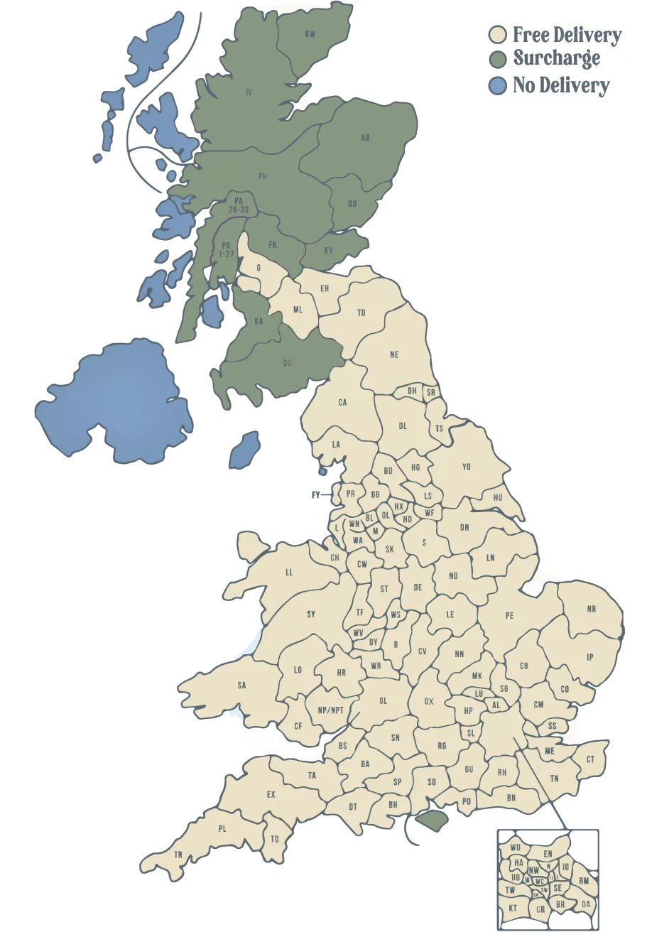 Lovesofas Delivery Information Map