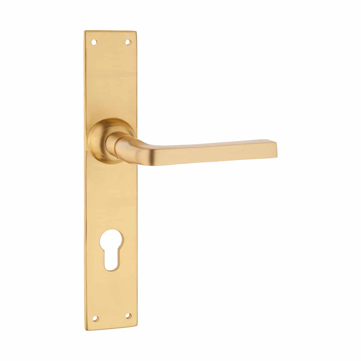 1035 Lever Handle On B/plate Satin Brass
