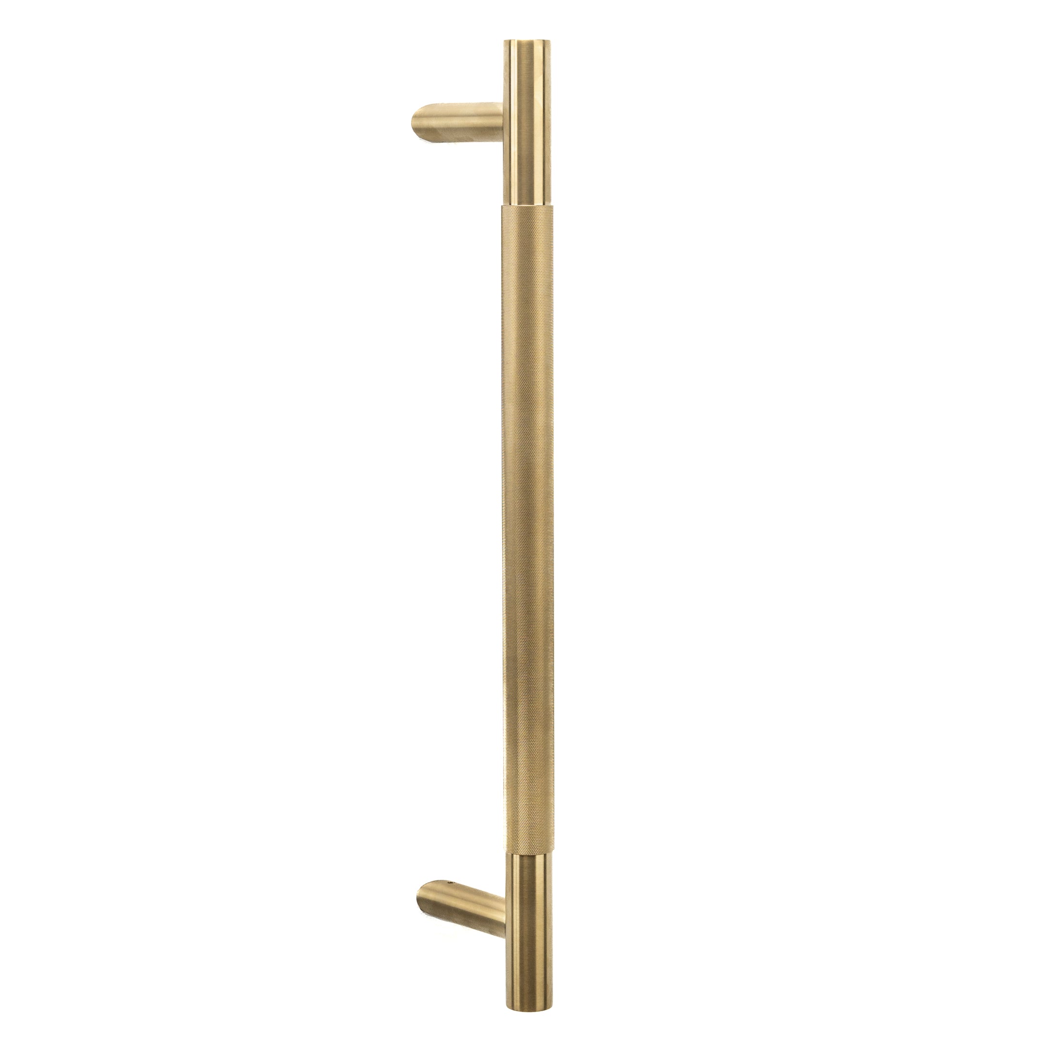 Knurled Offset Pull Handle Satin Brass 600mm