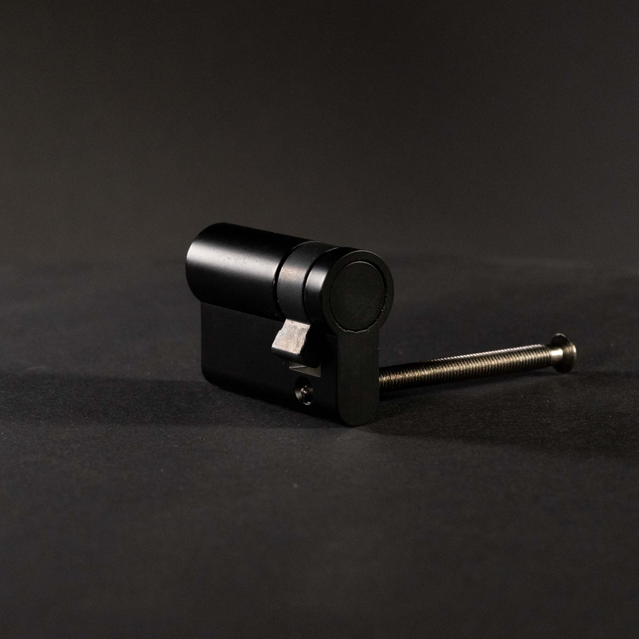 EURO HALF CYLINDER MATT BLACK 45mm