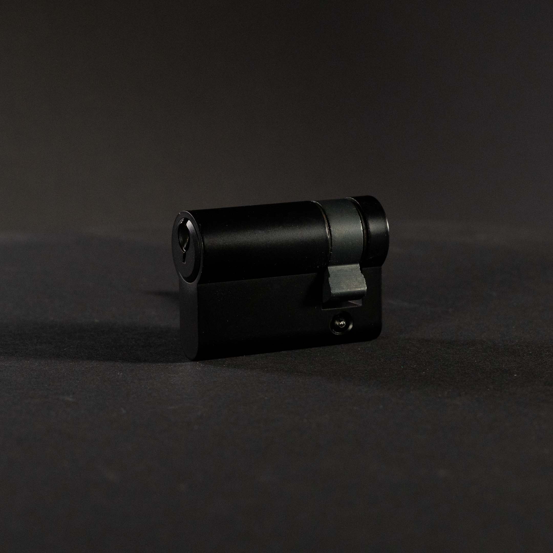 EURO HALF CYLINDER MATT BLACK 45mm