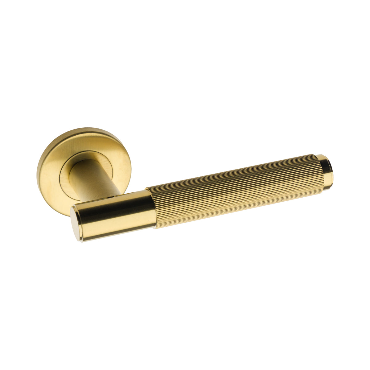 Lines T Lever On Round Rose Satin Brass