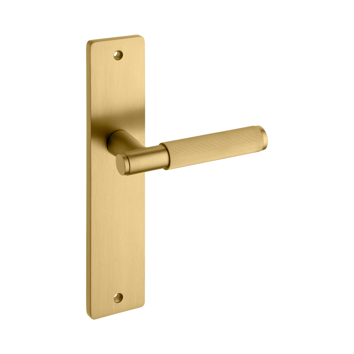 Lines Lever On Backplate Satin Brass