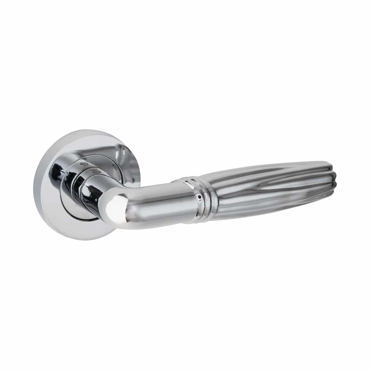 Polished Chrome Lever On Round Rose