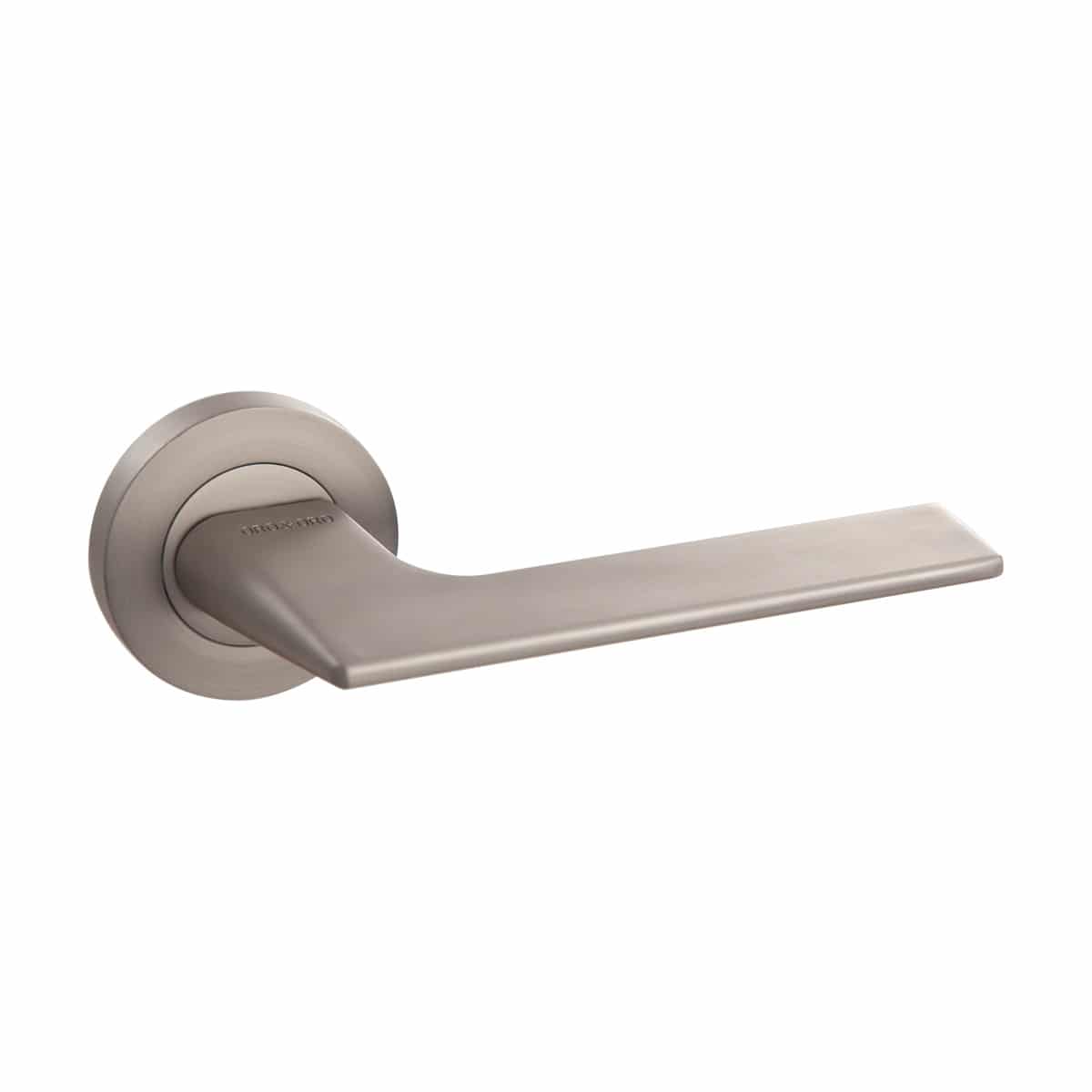 Satin Nickel Lever On Round Rose