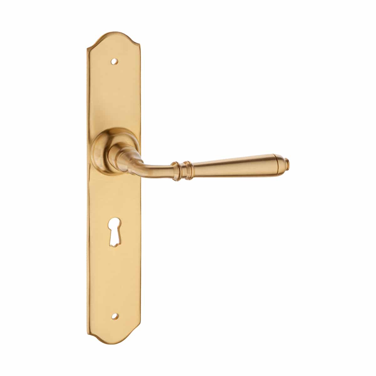 1013-lever-handle-on-b-plate-satin-brass