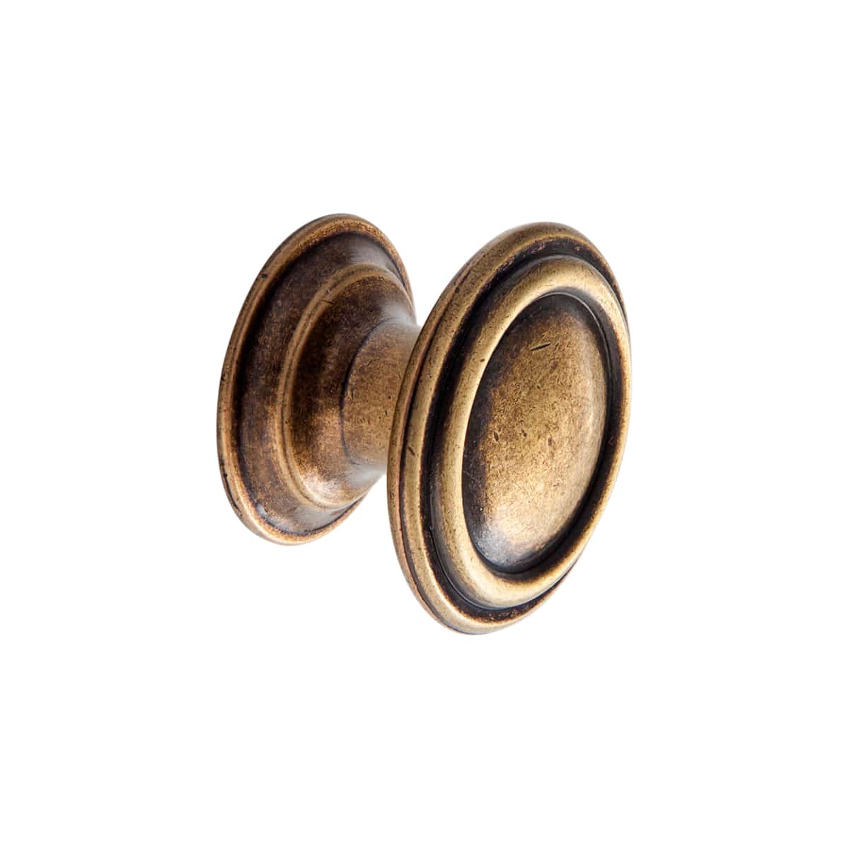 Round Cabinet Knob Antique Brass 30mm