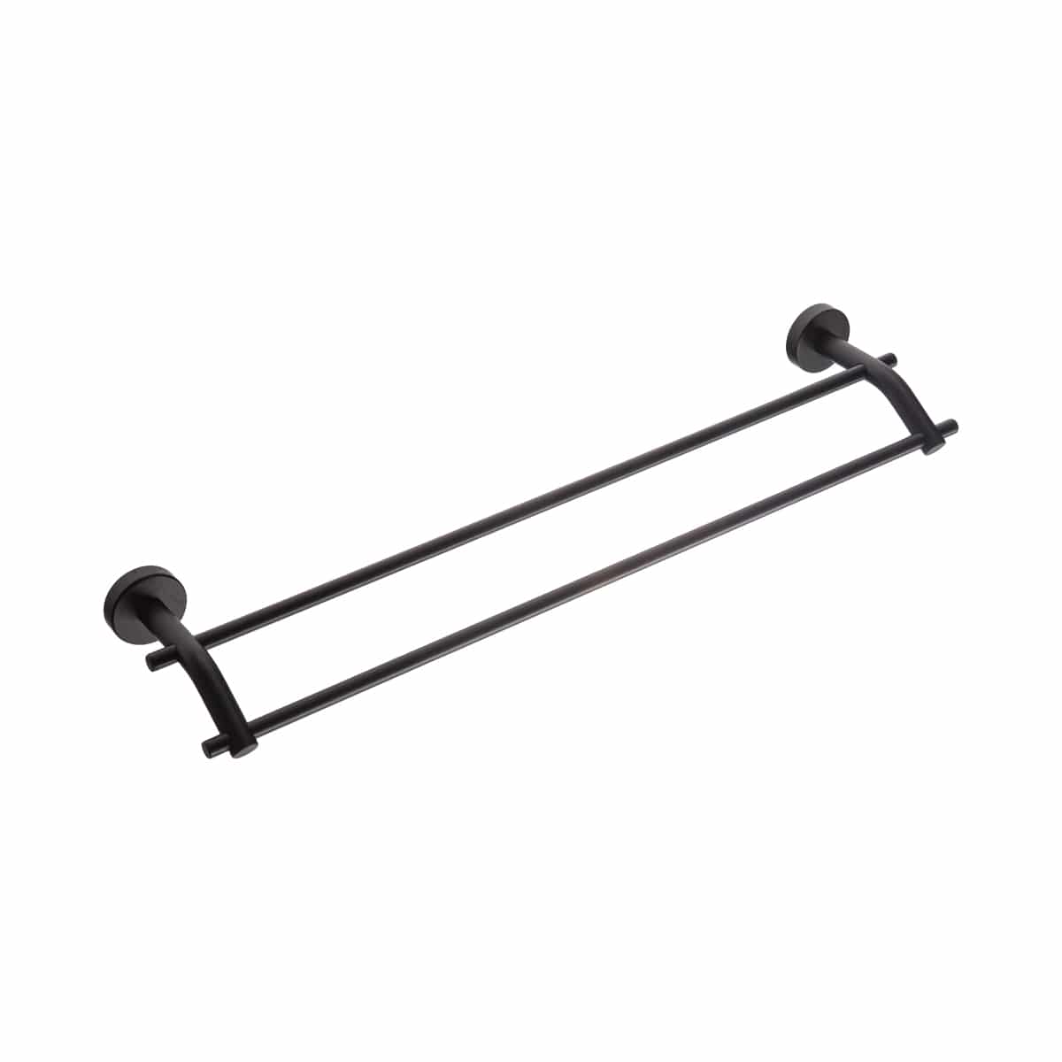 matt black double towel rail