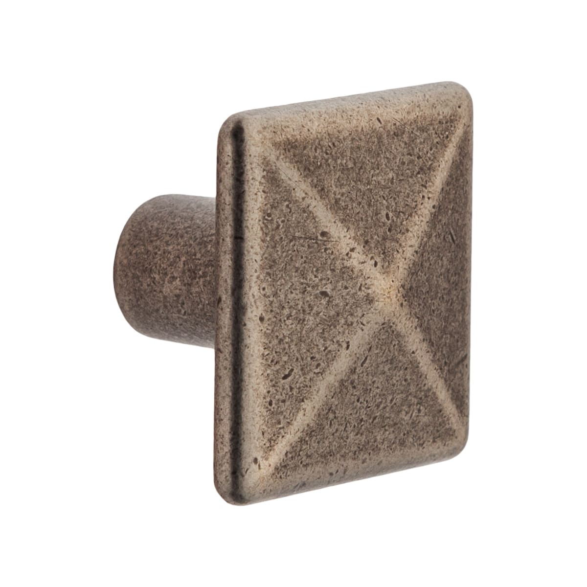 Knob Square 26mm Ant Silver