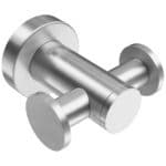 brushed stainless steel double robe hook