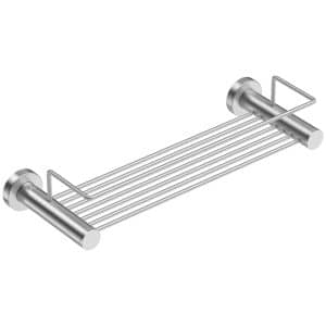 brushed stainless steel shower rack