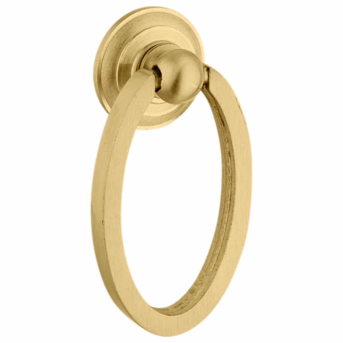 Drop Ring Satin Brass 30x58mm