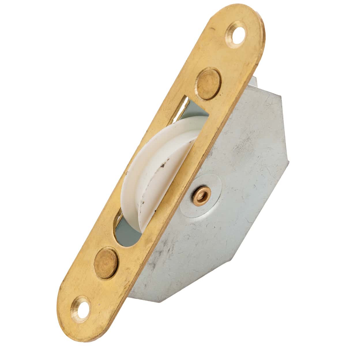 Sash Pulley Square Brass Nylon