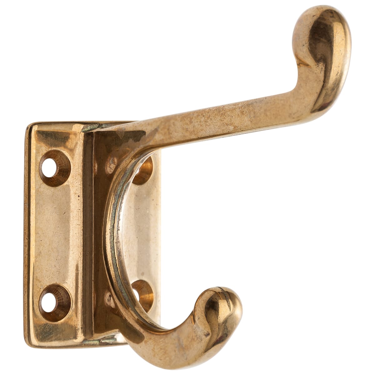 Traditional Front Fixing Hook Polished Brass