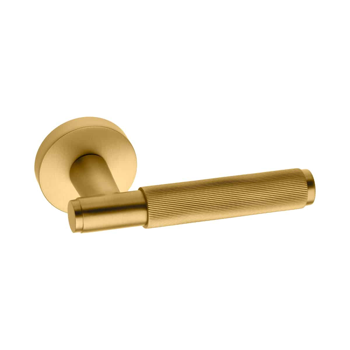 Lines Lever On Round Rose Satin Brass