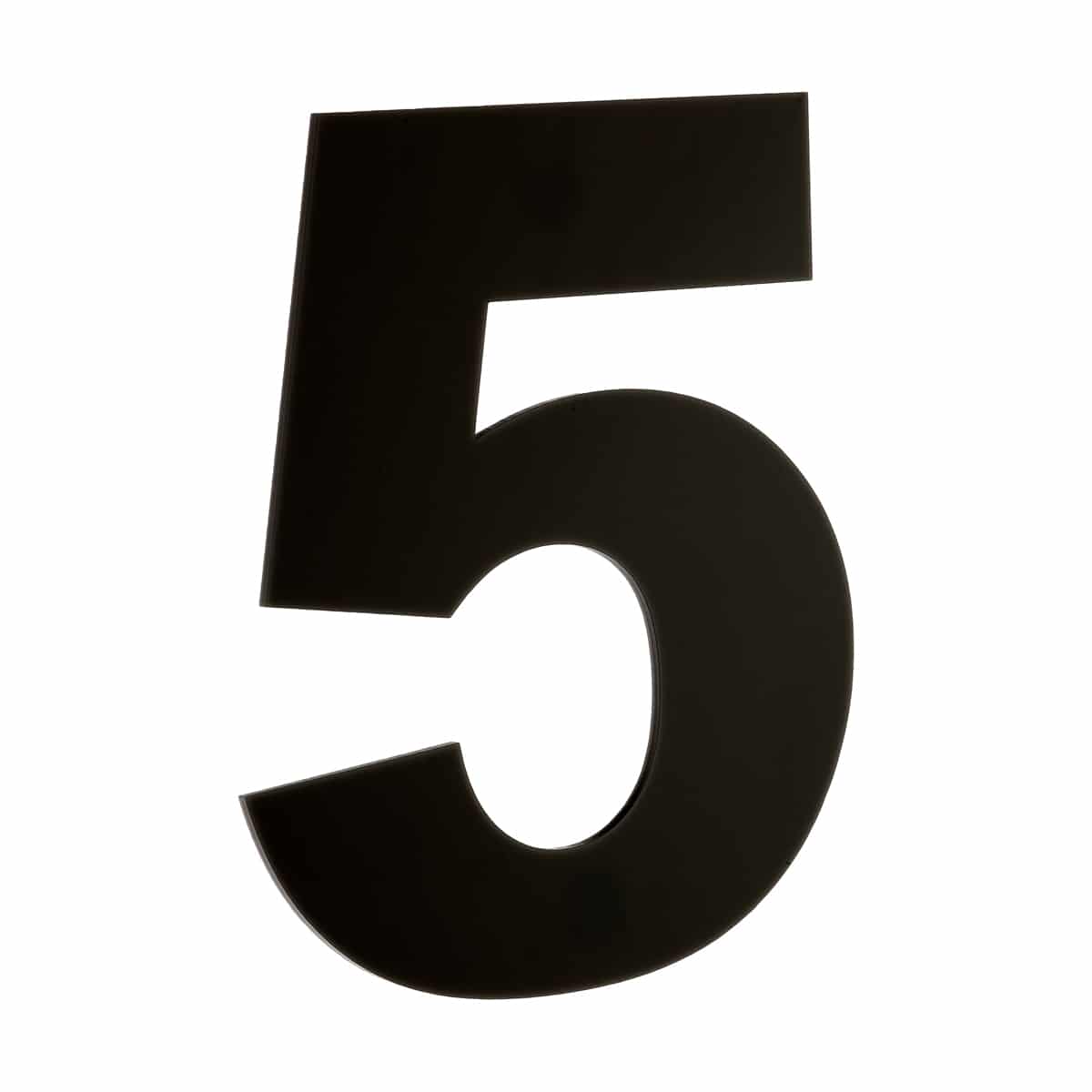 Number 5 Black Perspex 70mm