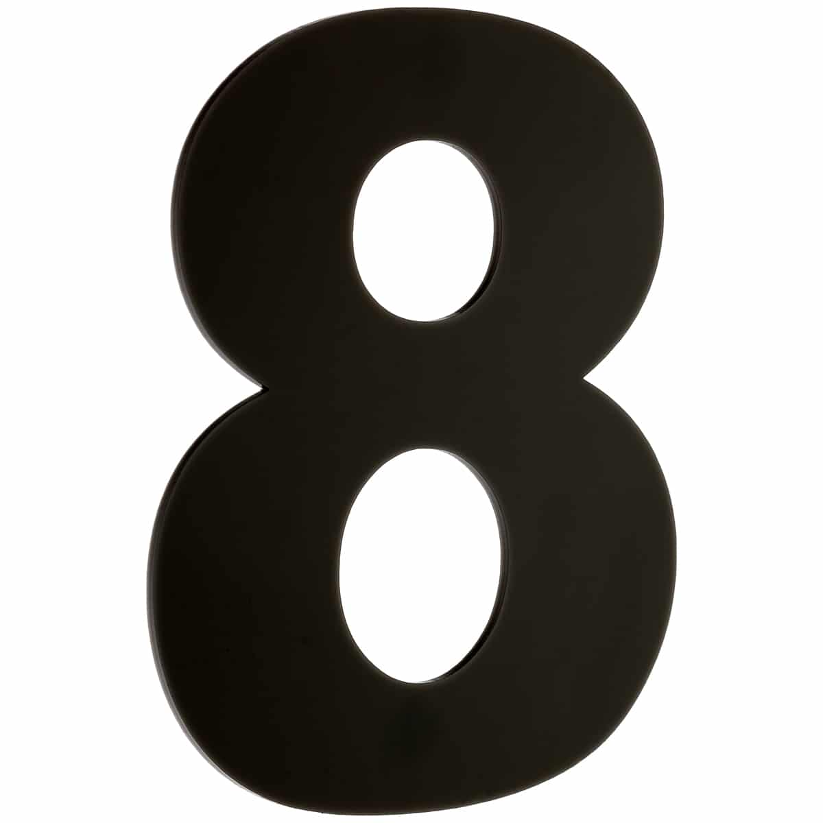 Number 8 Black Perspex 180mm