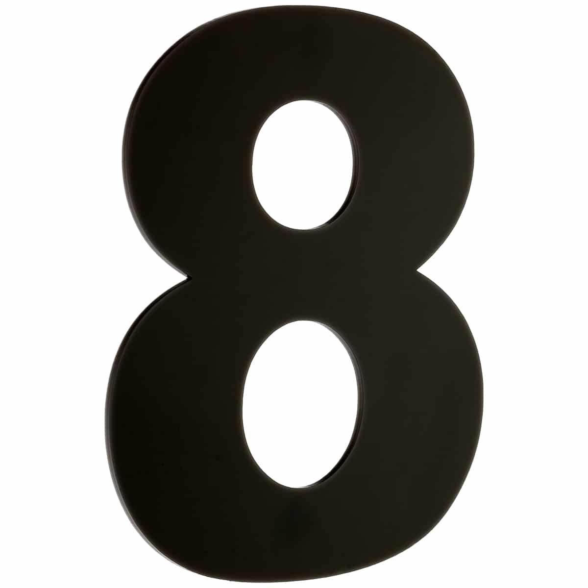 NUMBER 8 BLACK PERSPEX 180MM