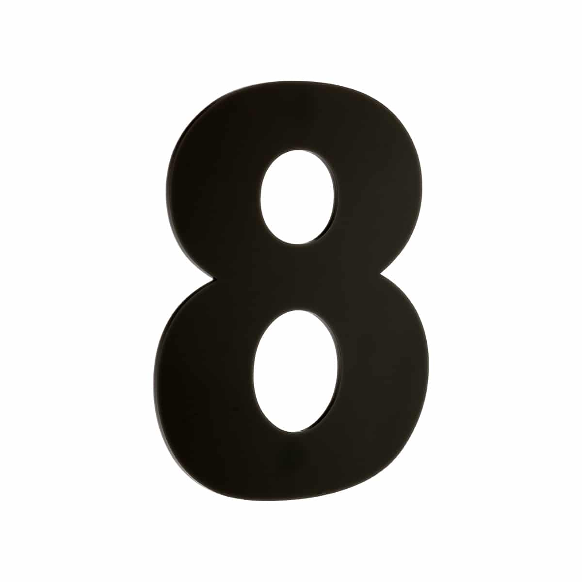 Number 8 Black Perspex 40mm