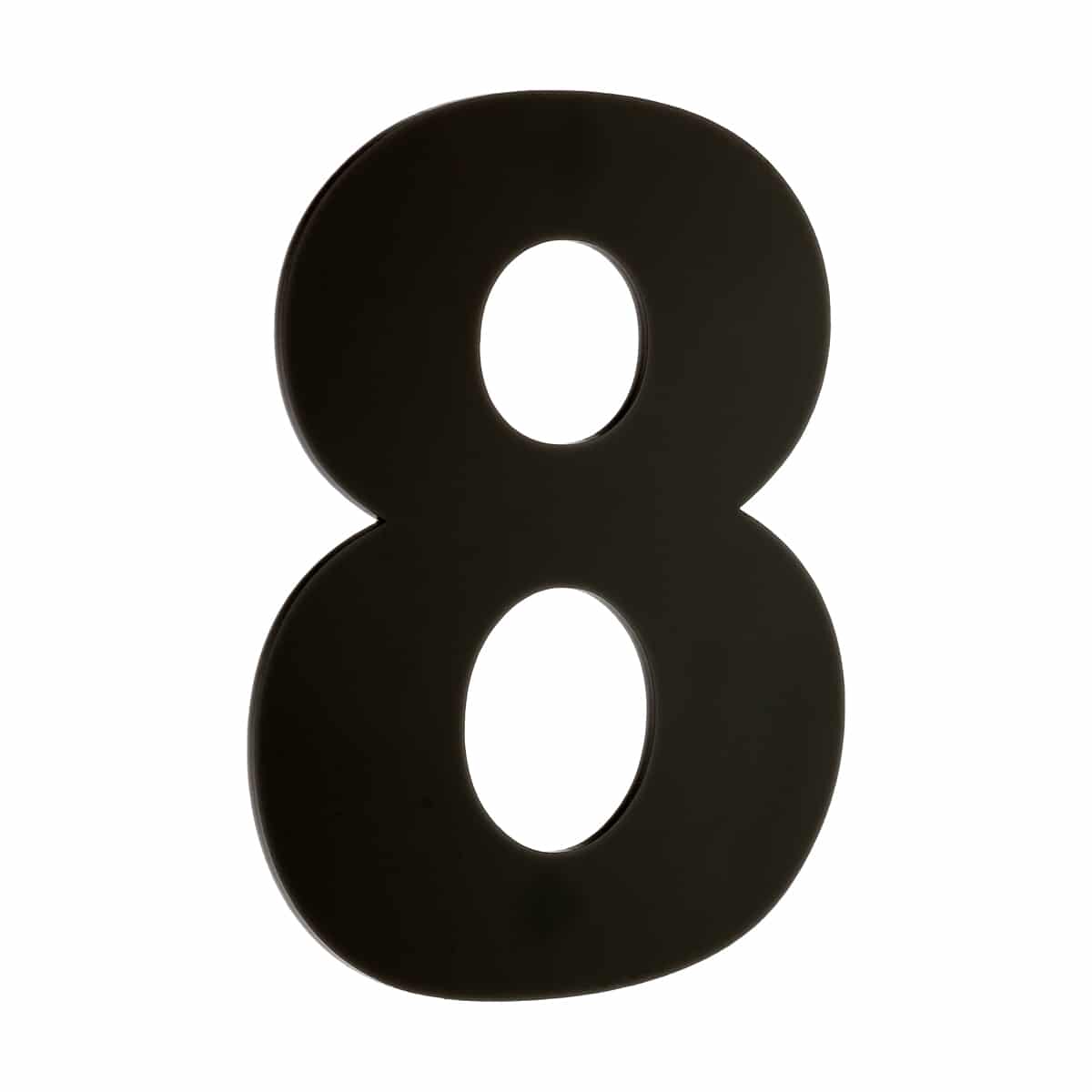 NUMBER 8 BLACK PERSPEX 70MM