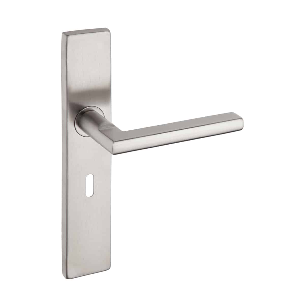 Pello Lever On Square Plate Brushed Stainless Steel