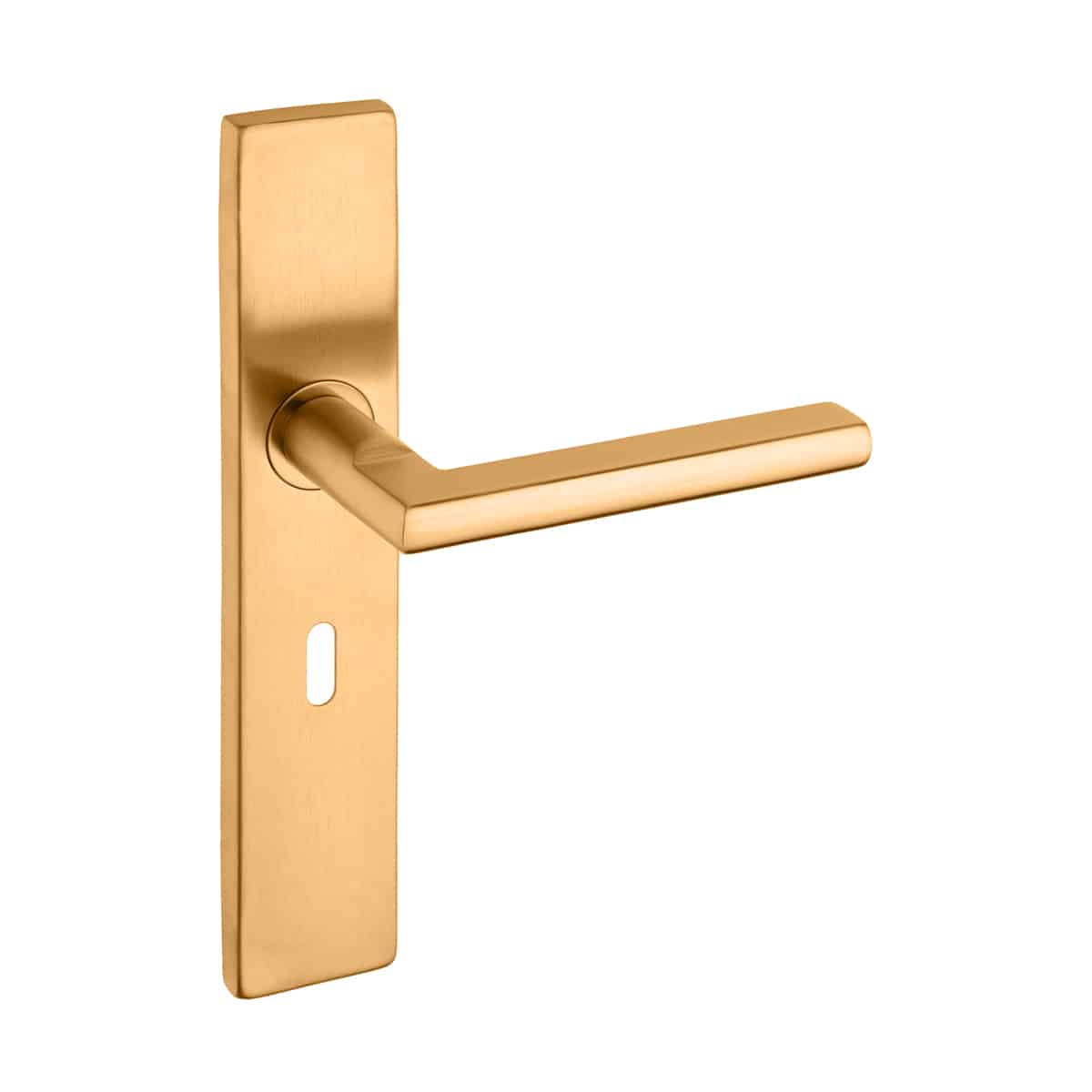 Pello Lever On Square Backplate Satin Brass Pvd