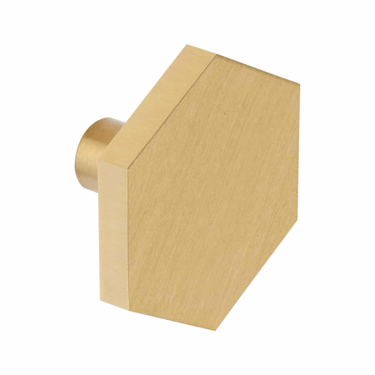 Hexagonal Knob Satin Brass