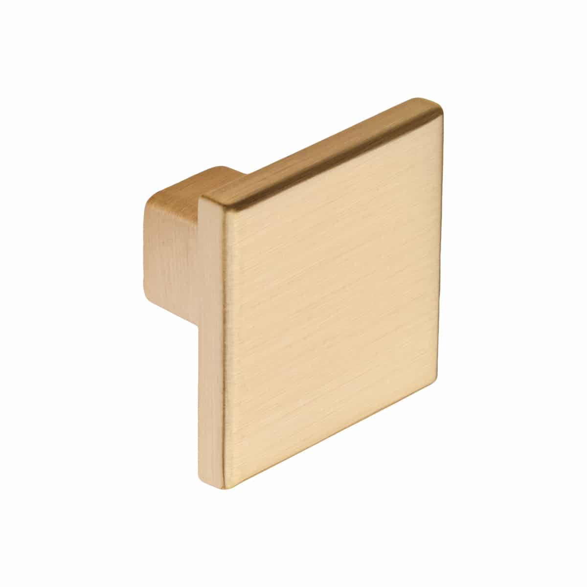 SQUARE KNOB SATIN BRASS 30x30mm