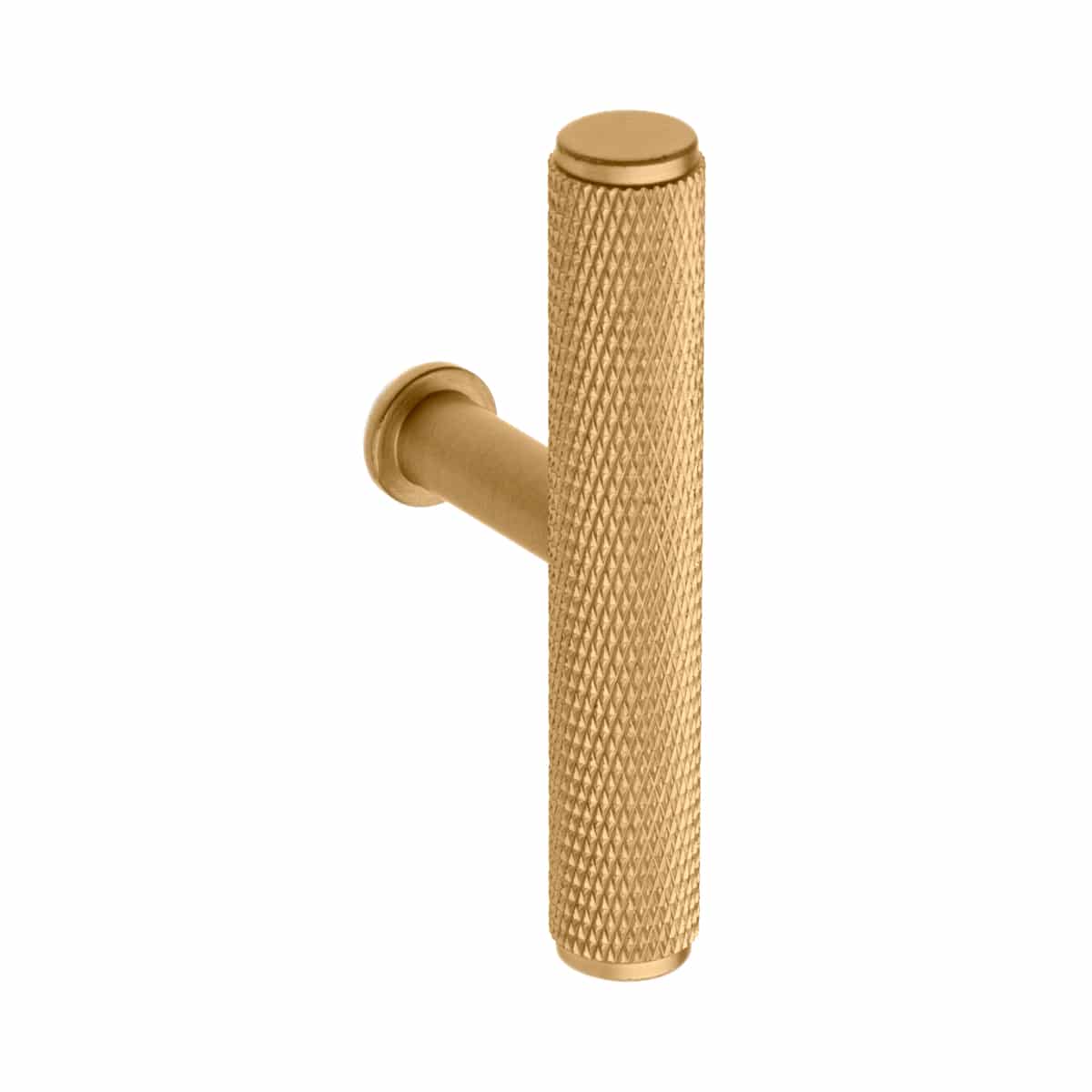 Knurled T Knob Satin Brass 75x12x35mm