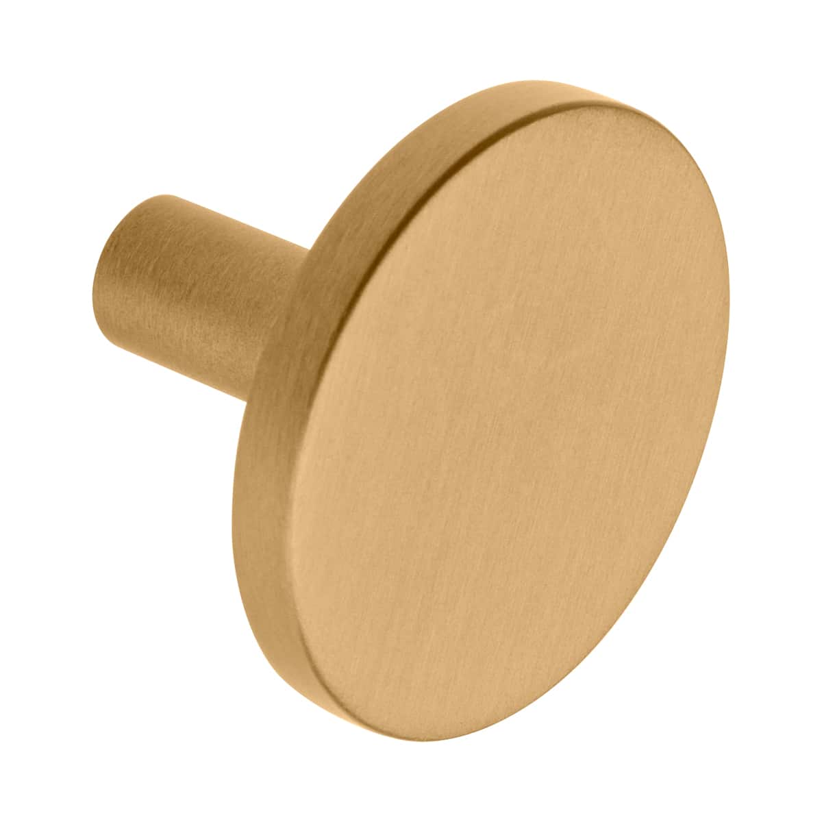 Flat Top Knob Satin Brass 50x30mm