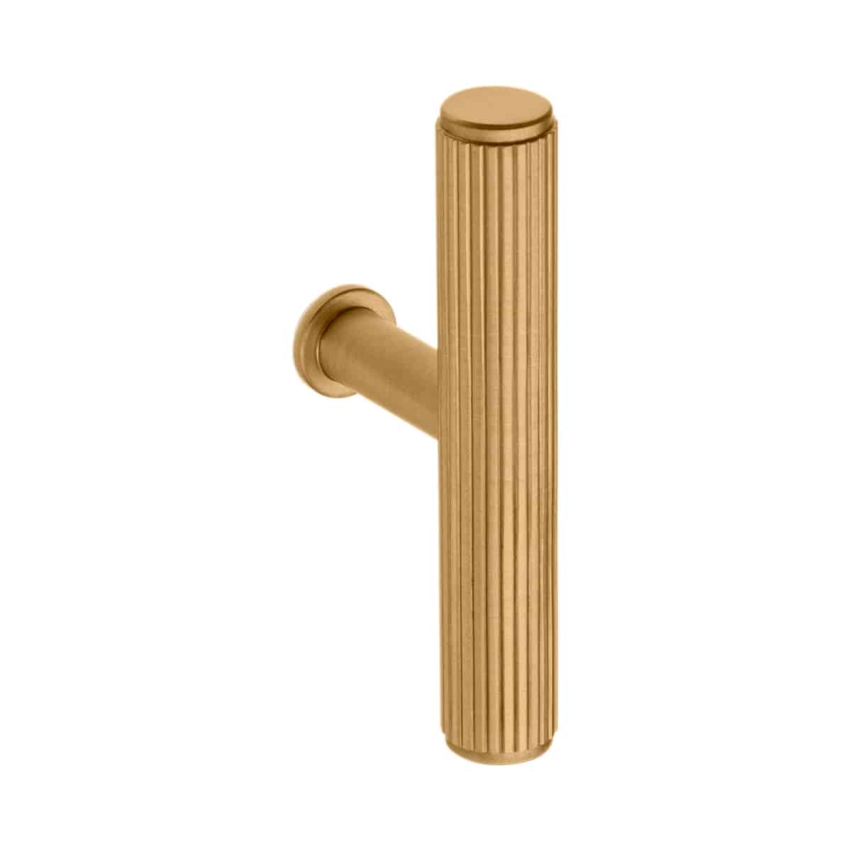 T Knob Linear Satin Brass 75x12x35mm