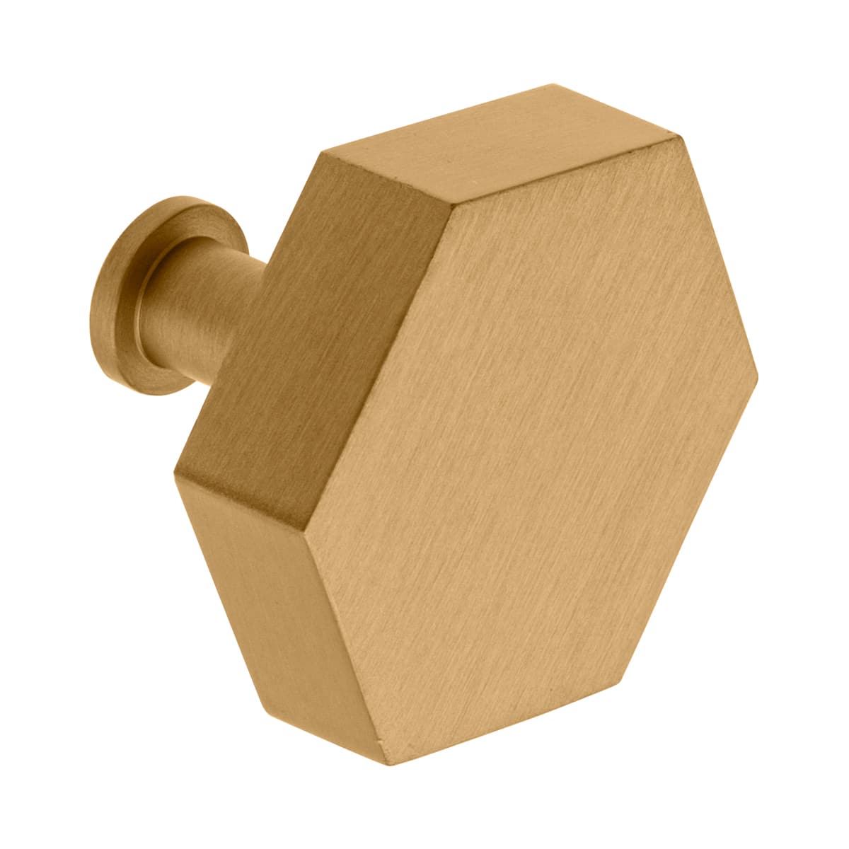 Hexagon Knob Satin Brass 35x32x10mm